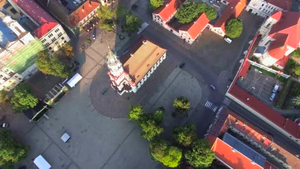 Flight over old town — Stock Video