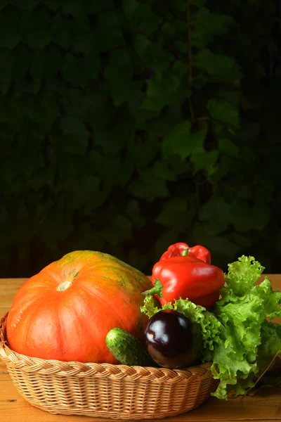 Vegetables in wicker — Stock Photo, Image
