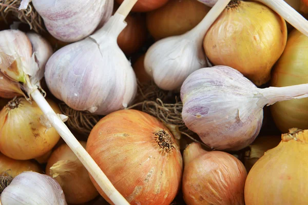 Cebollas y ajo — Foto de Stock