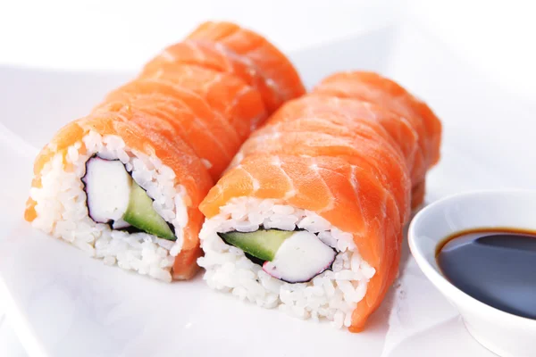 Sushi con salmone — Foto Stock