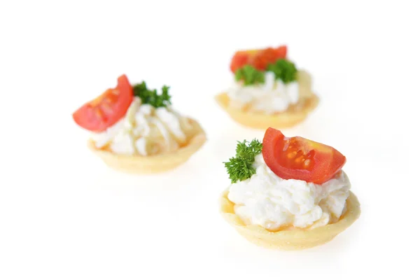 Tartlet with cream — Stock Photo, Image