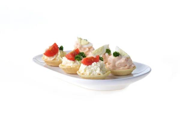 Tartlets with cream — Stock Photo, Image