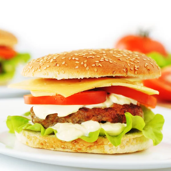 Hamburger with cutlet — Stock Photo, Image