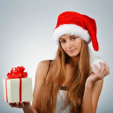 Noel Baba genç kadın