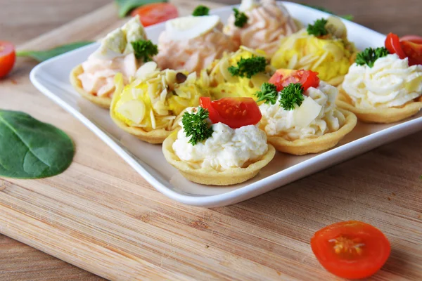 Tartlets med grädde — Stockfoto