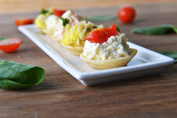 Tartlets com creme e endro — Fotografia de Stock