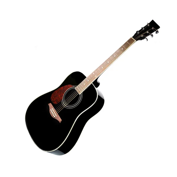 Guitarra preta acústica — Fotografia de Stock