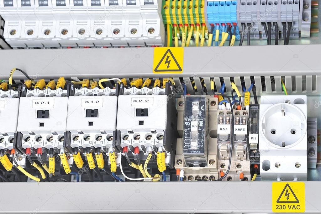 Panel with  electrical equipment