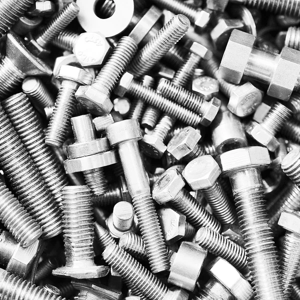 Set of bolts  in box — Stock Photo, Image