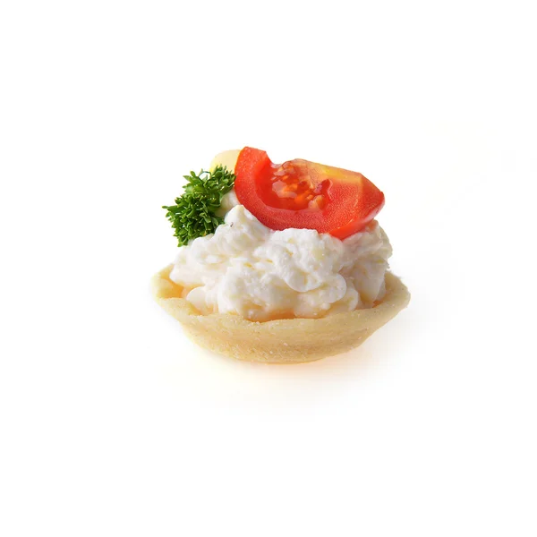 Tartlets with cream — Stock Photo, Image