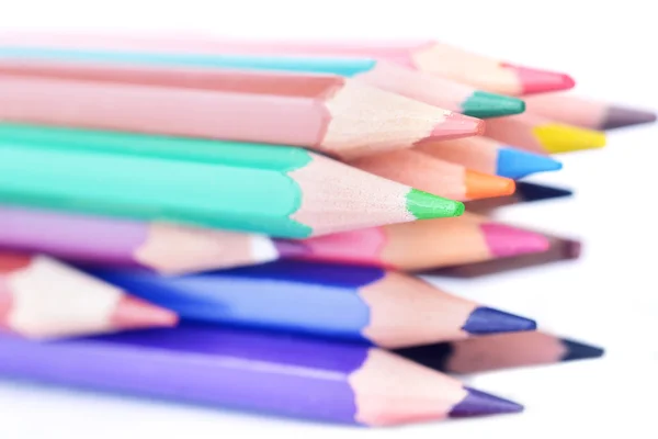 Wooden coloured pencils — Stock Photo, Image