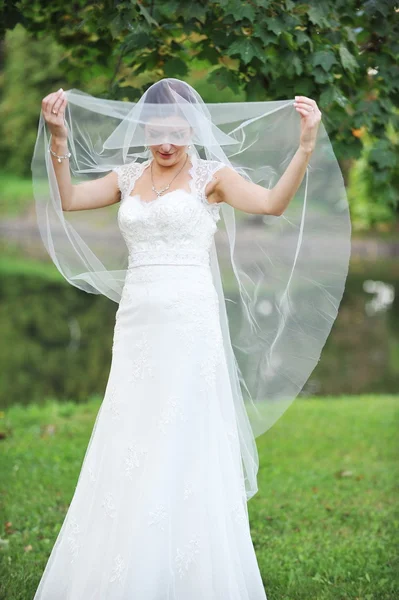Noiva em vestido branco — Fotografia de Stock