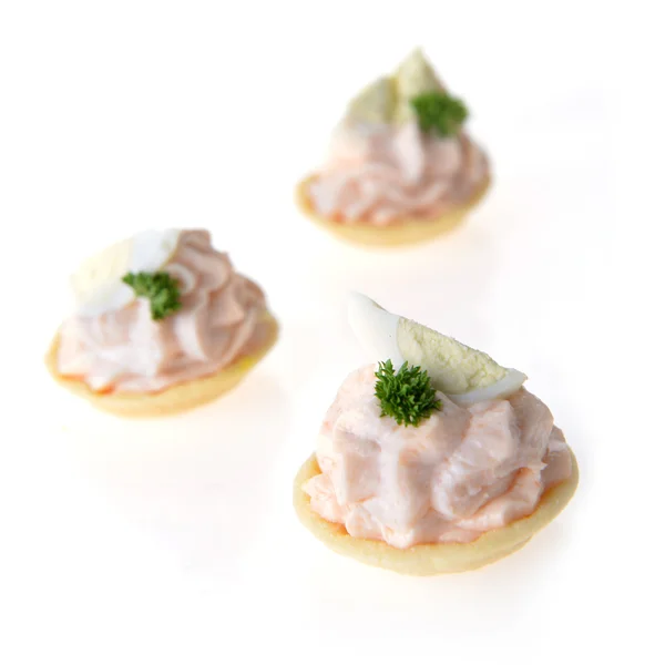 Tartlets with cream and dill — Stock Photo, Image