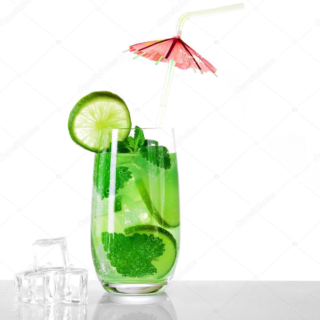 Green alcohol cocktail