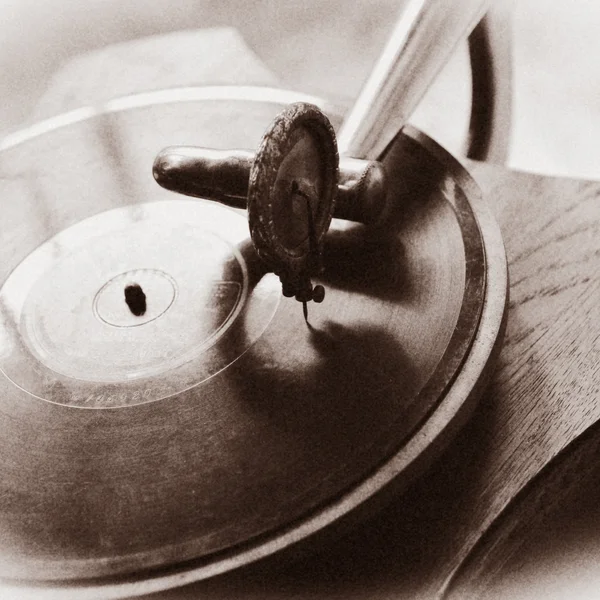 Grammofono che suona canzone — Foto Stock