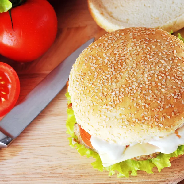 Sandwich met kotelet — Stockfoto