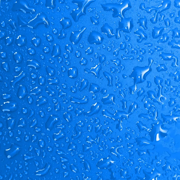 Капли воды на голубой — стоковое фото