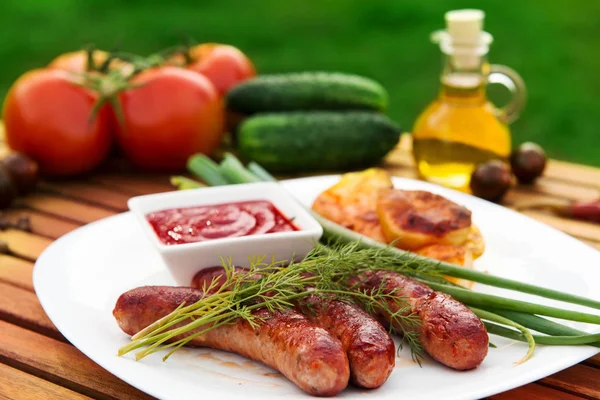 Grilled meat sausages — Stock Photo, Image