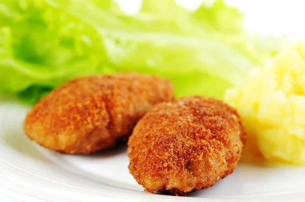 Chuletas y verduras asadas —  Fotos de Stock