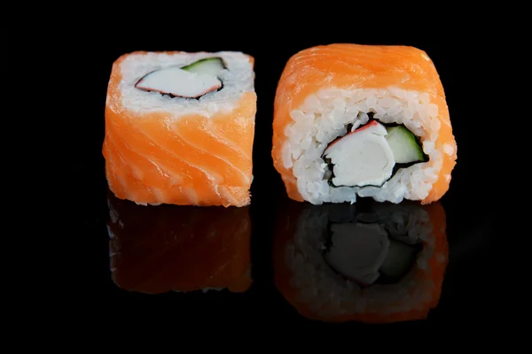 Delicious sushi with salmon — Stock Photo, Image