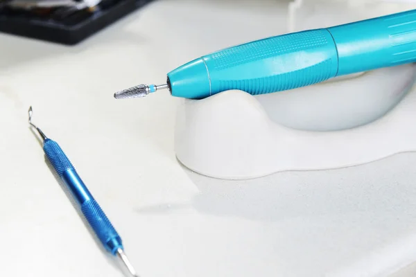 Table with dental tools — Stock Photo, Image