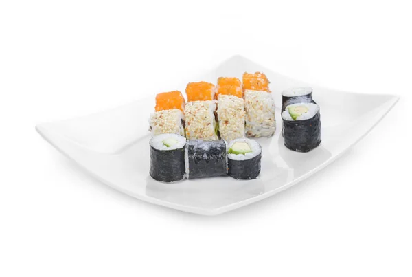 Deliciosos rolos de sushi — Fotografia de Stock