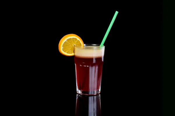 Glass with fruity cocktail drink — Stock Photo, Image