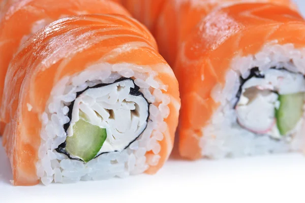 Sushi rolls with salmon — Stock Photo, Image