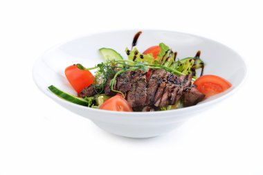 salata sebze ve et