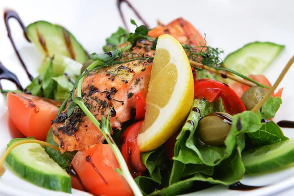 Salada de verduras e carne — Fotografia de Stock