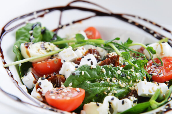 Salad of vegetables and meat