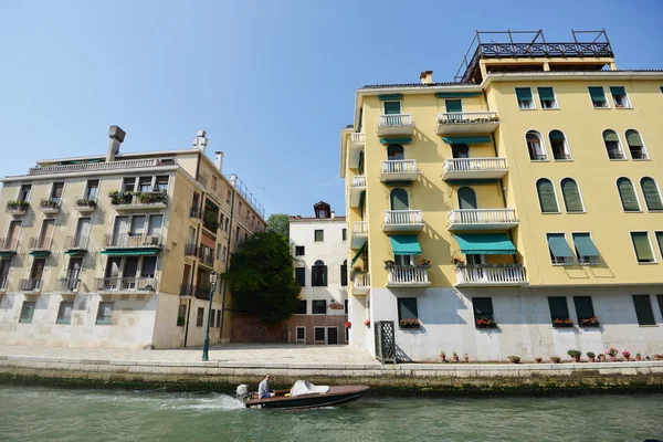 Historic houses and lagoon in Venice — стокове фото