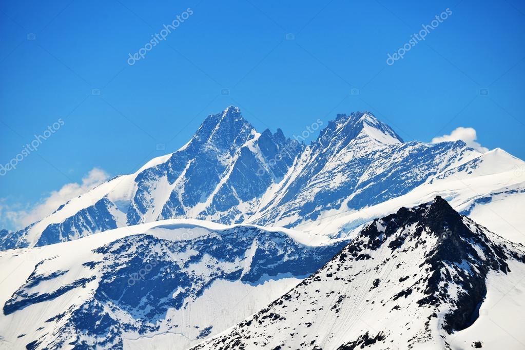 snow Capped mountain peaks