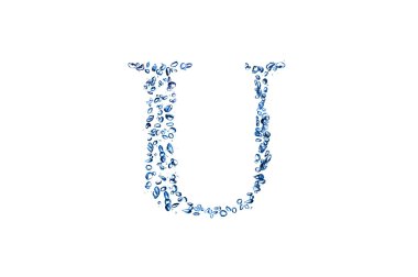 Mavi baloncuklar harf u