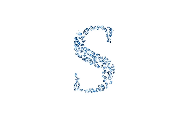 Letra s de burbujas azules — Foto de Stock