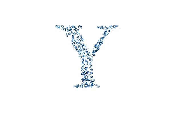 Letter Y of blue bubbles — Stock Photo, Image