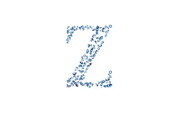 Alfabet z van blauwe bubbels — Stockfoto
