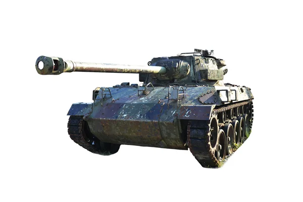 Alter Tank auf weißem Hintergrund — Stockfoto