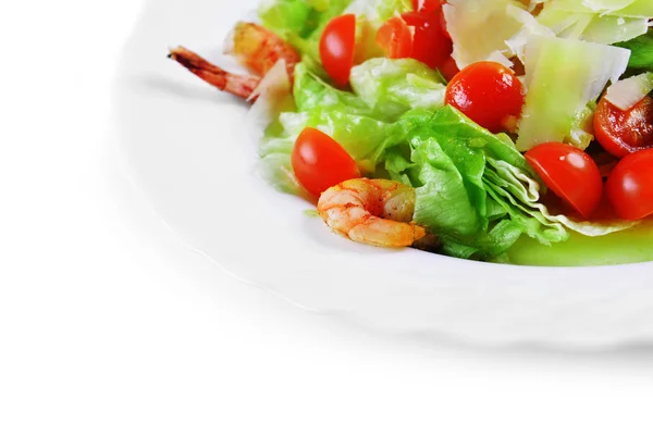 romaine salad leaves with seafood