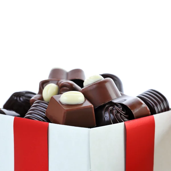 Diferente chocolate en caja — Foto de Stock