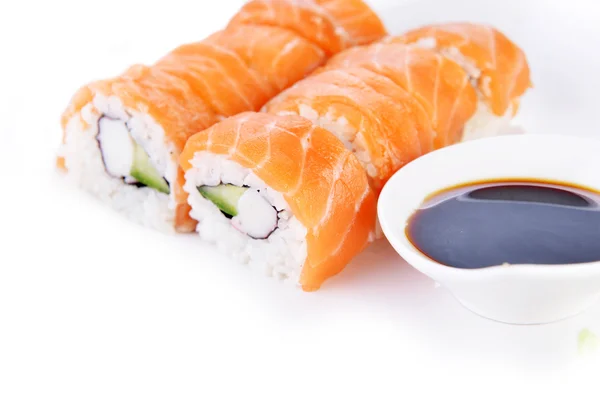 Sushi conjunto com molho — Fotografia de Stock