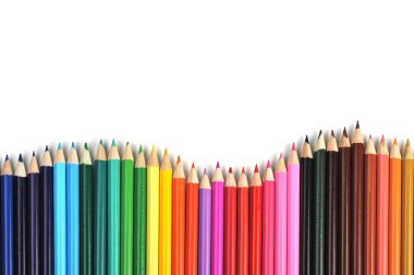 Colored pencils in row clipart