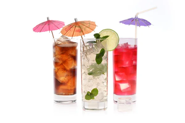 Cocktails in wineglasses with lime — Stock Photo, Image