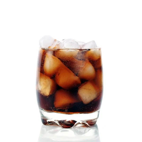 Glass of cola and ice — Stock Photo, Image