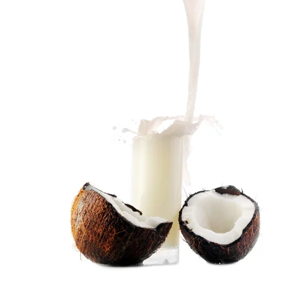 Succo di cocco in vetro — Foto Stock