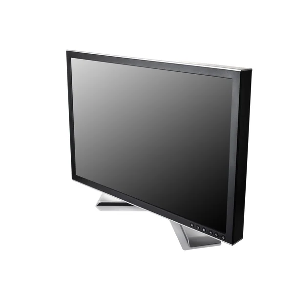 Monitor preto no fundo branco — Fotografia de Stock