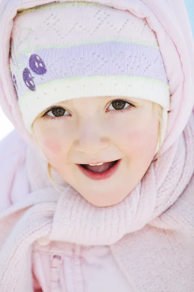 Little girl in winter parka — Stock Photo, Image