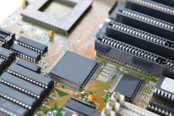 Mother board of computer closeup — Stock Photo, Image