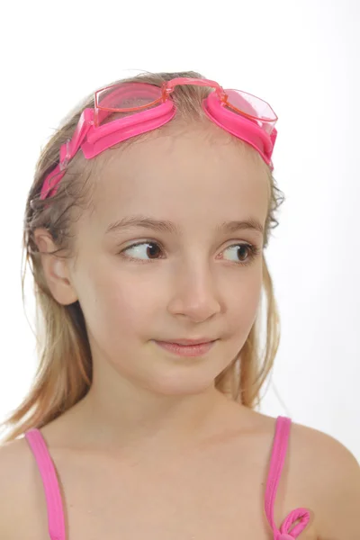 Girl in  swimming goggles — Stock Photo, Image