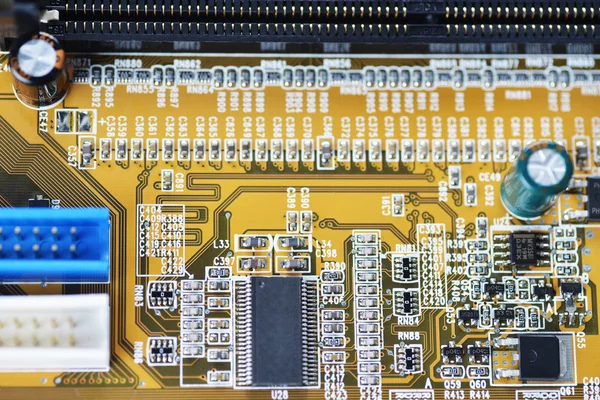 Mother board of computer closeup — Stock Photo, Image